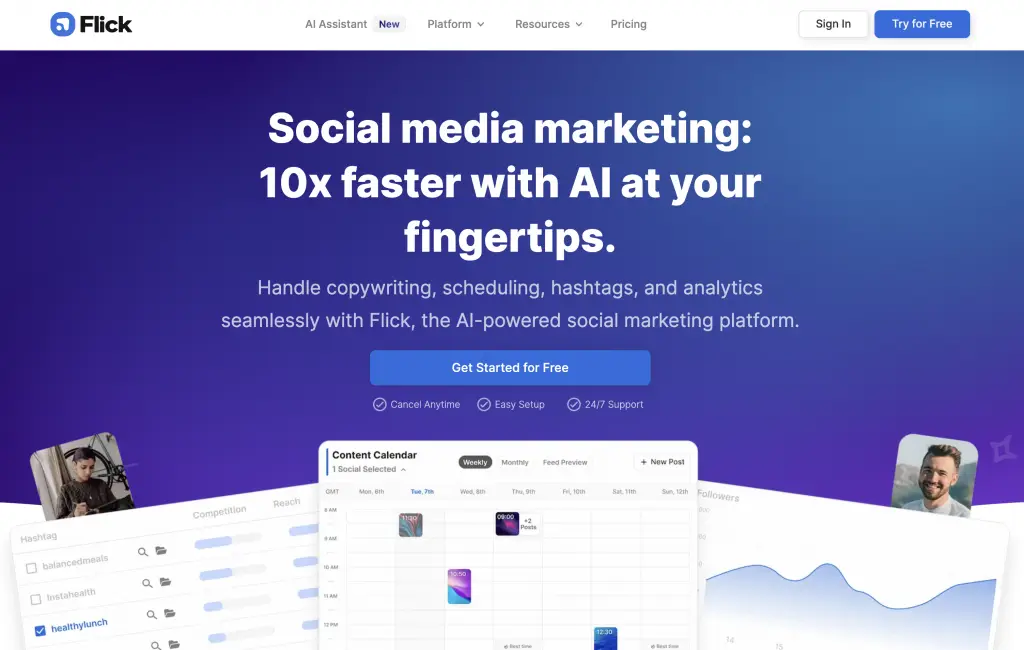Flick.social: An AI Tool for Social Media Managers and Marketers