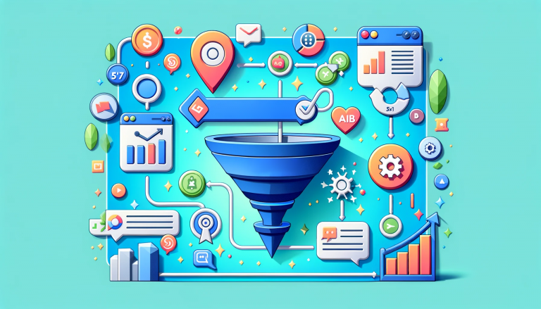 An insightful low poly art depiction of measuring and optimizing ChatGPT's impact in a marketing funnel, featuring key elements like performance metrics, A/B testing, and user feedback for continuous improvement.
