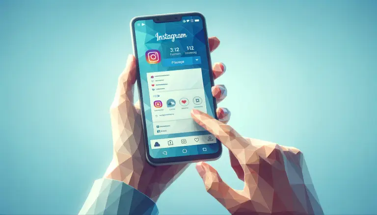 image representing a person using Instagram on their phone