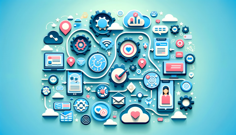 A vibrant low poly art depiction of personalized customer journeys with ChatGPT, highlighting dynamic content customization, conversational marketing, and seamless omnichannel integration for an enhanced customer experience.