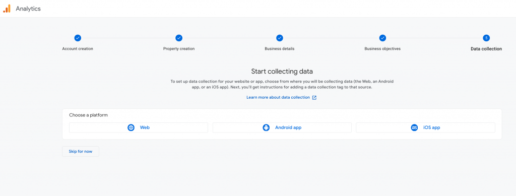 google analytics signup data collection